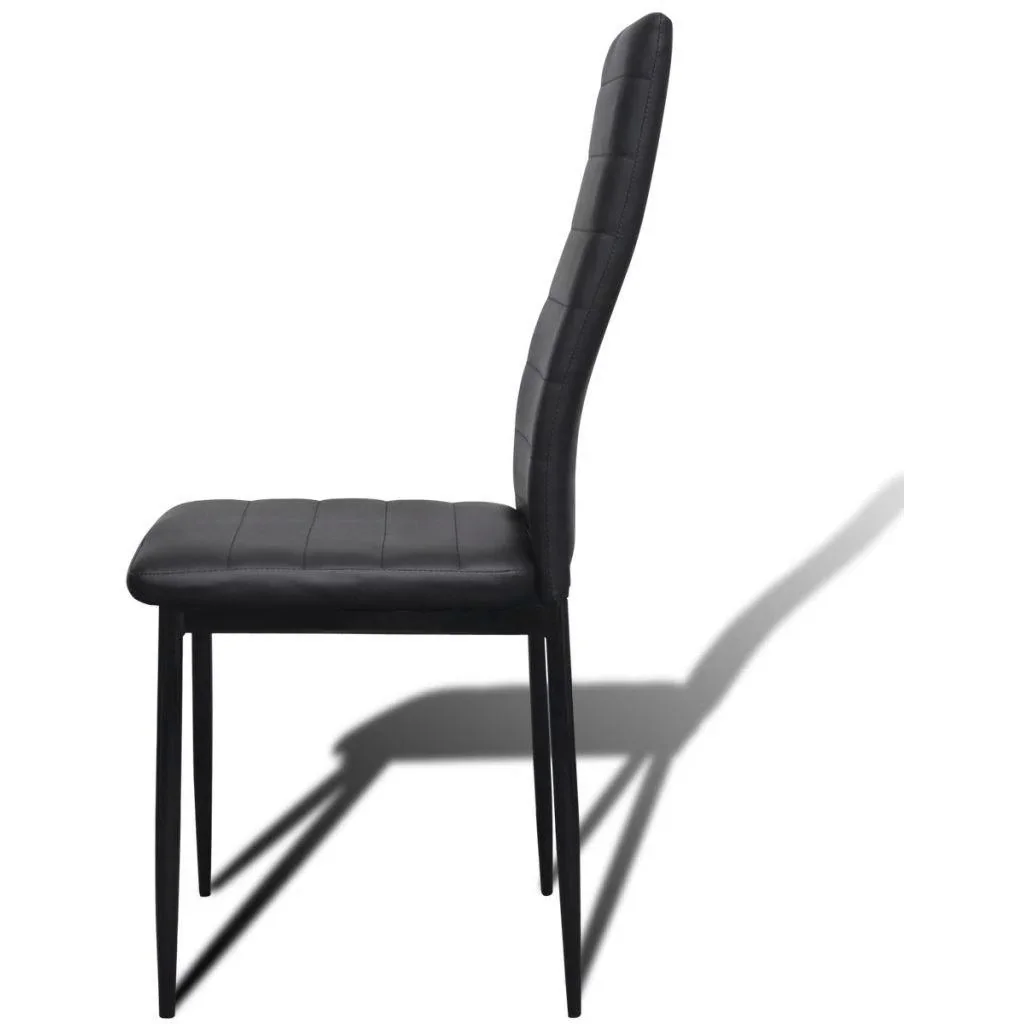 Esszimmerstühle 4-Sitzer Kunstleder schwarz - 1