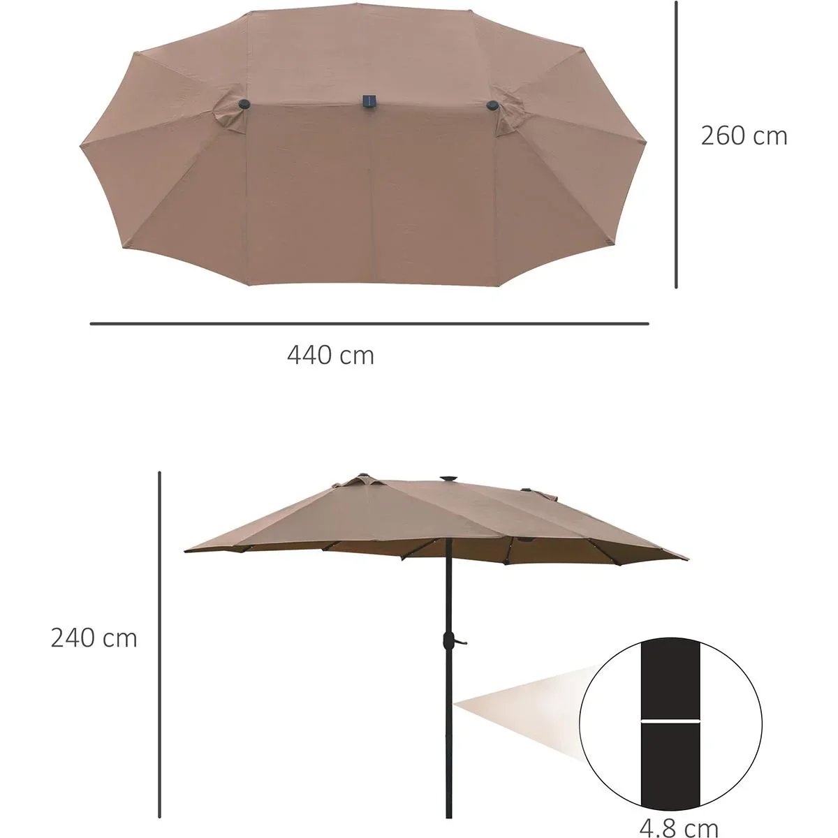 Sonnenschirm mit LED Doppelsonnens - 2