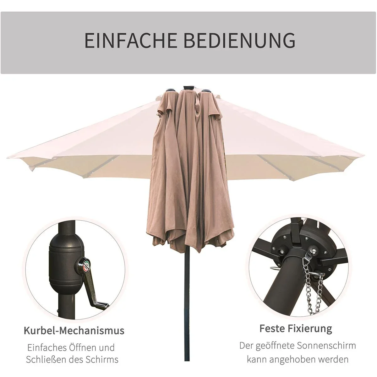 Sonnenschirm mit LED Doppelsonnens - 3