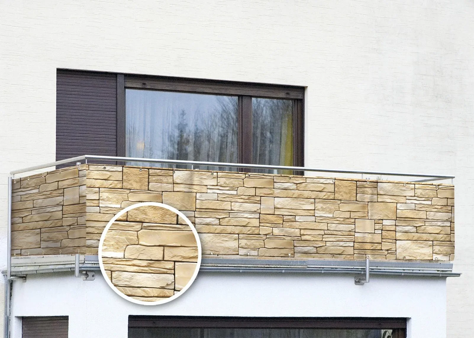 Balkon Sichtschutz "Mauer" - 0