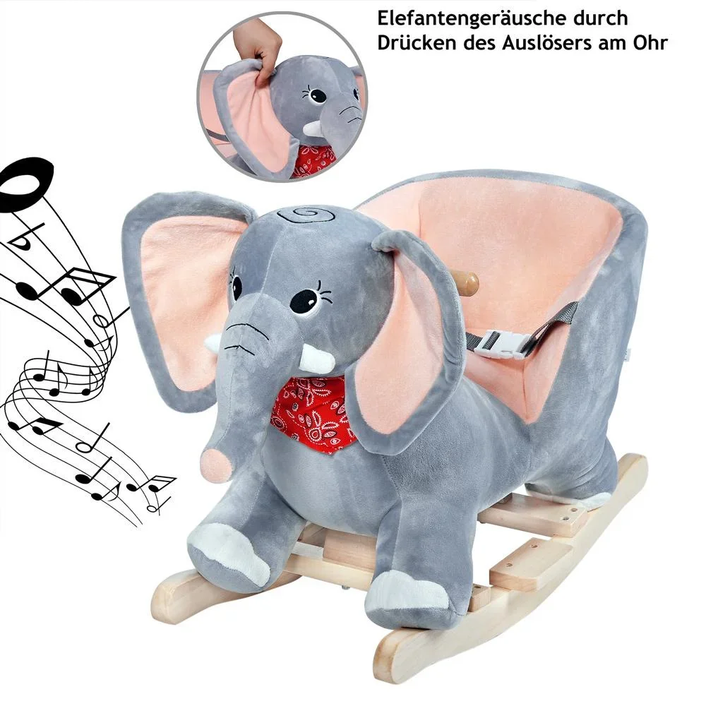Schaukelstuhl Kinderelefant mit Sicherheitsgurt - 1
