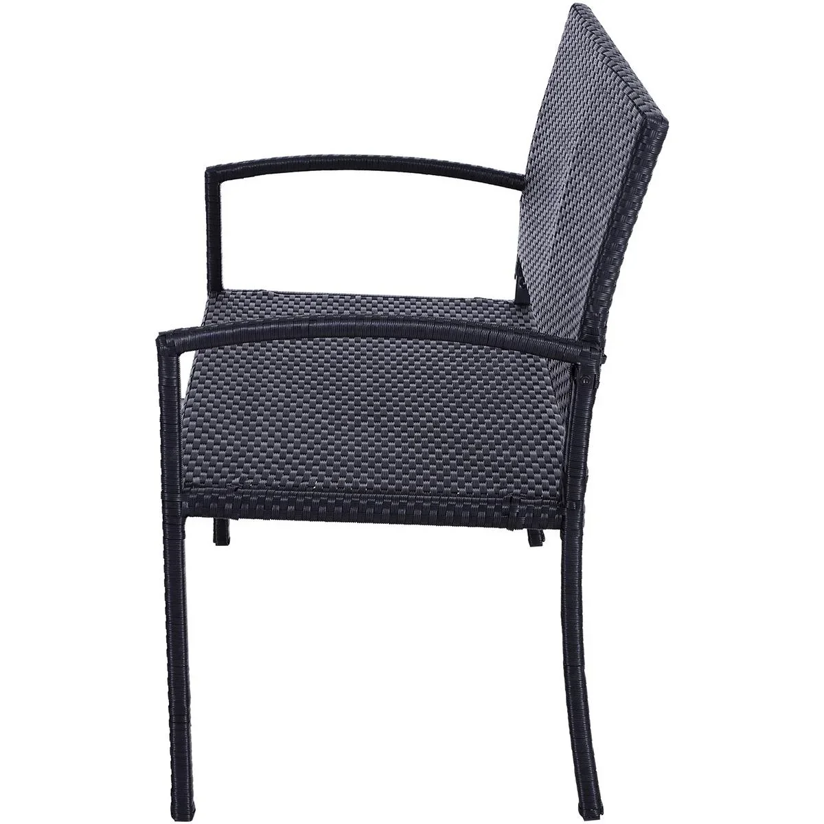 Polyrattan Gartenbank schwarz - 0