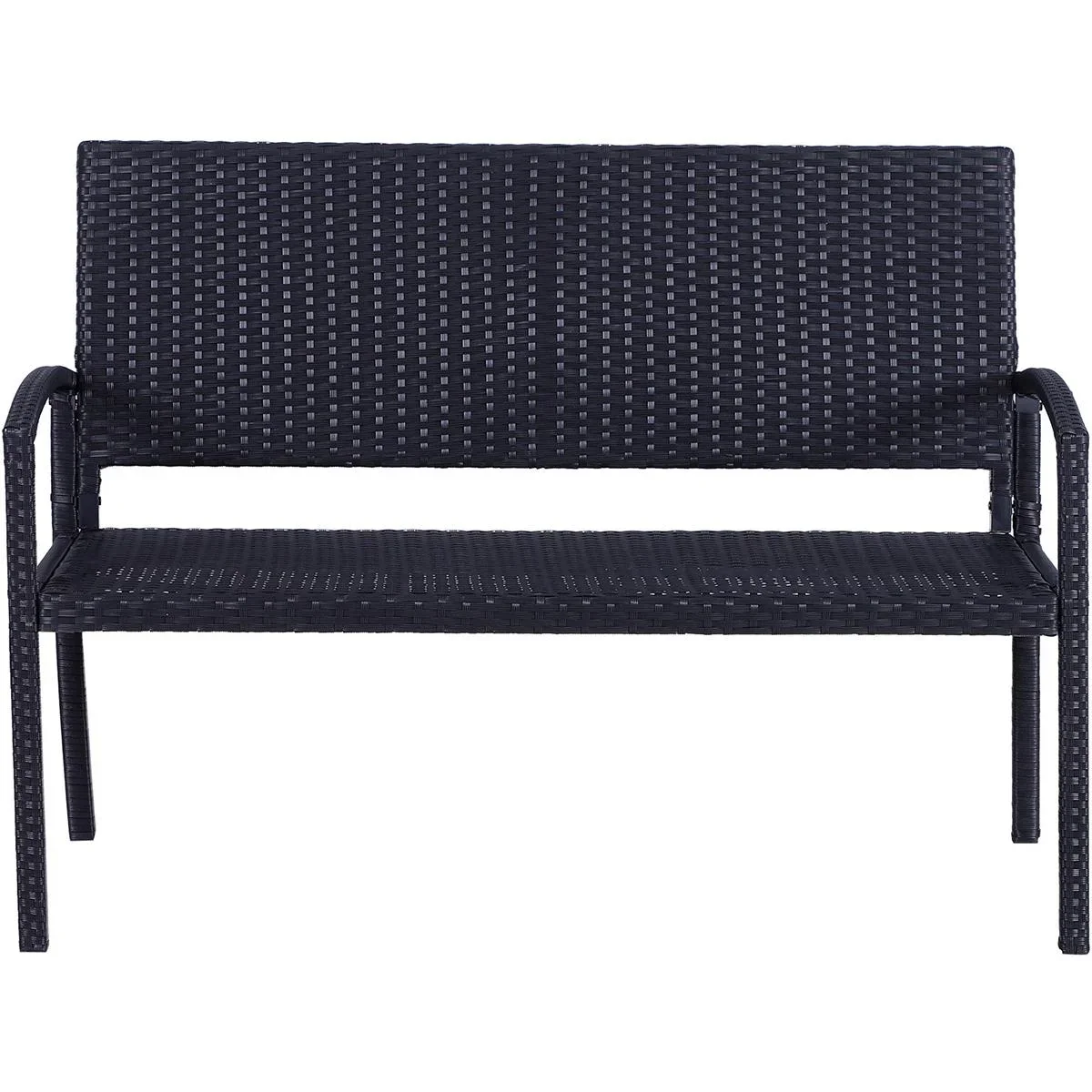 Polyrattan Gartenbank schwarz - 2