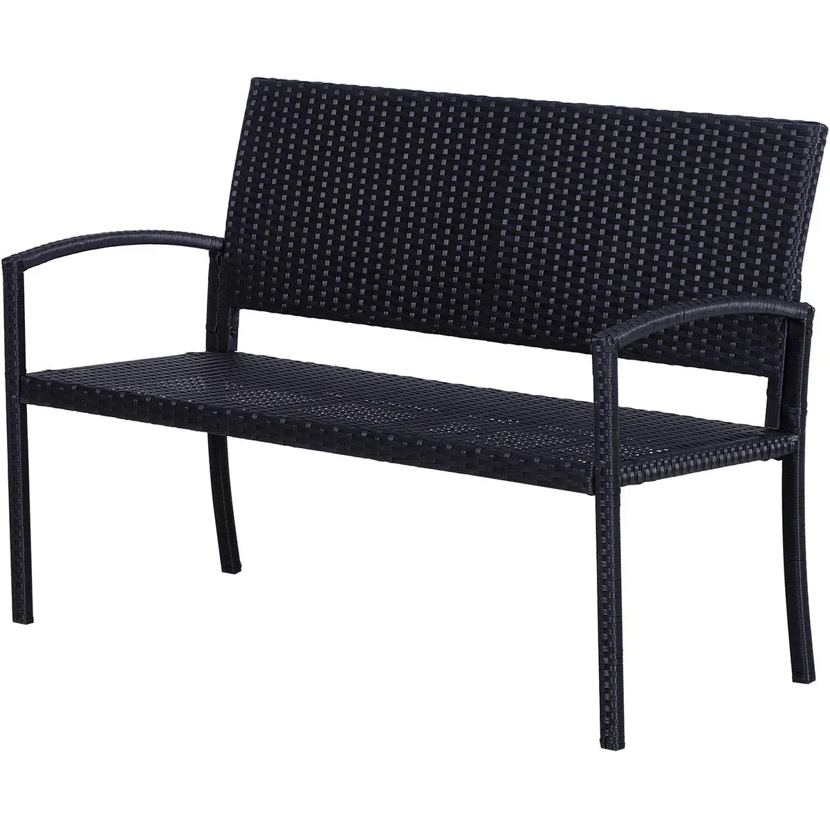 Polyrattan Gartenbank schwarz - 5