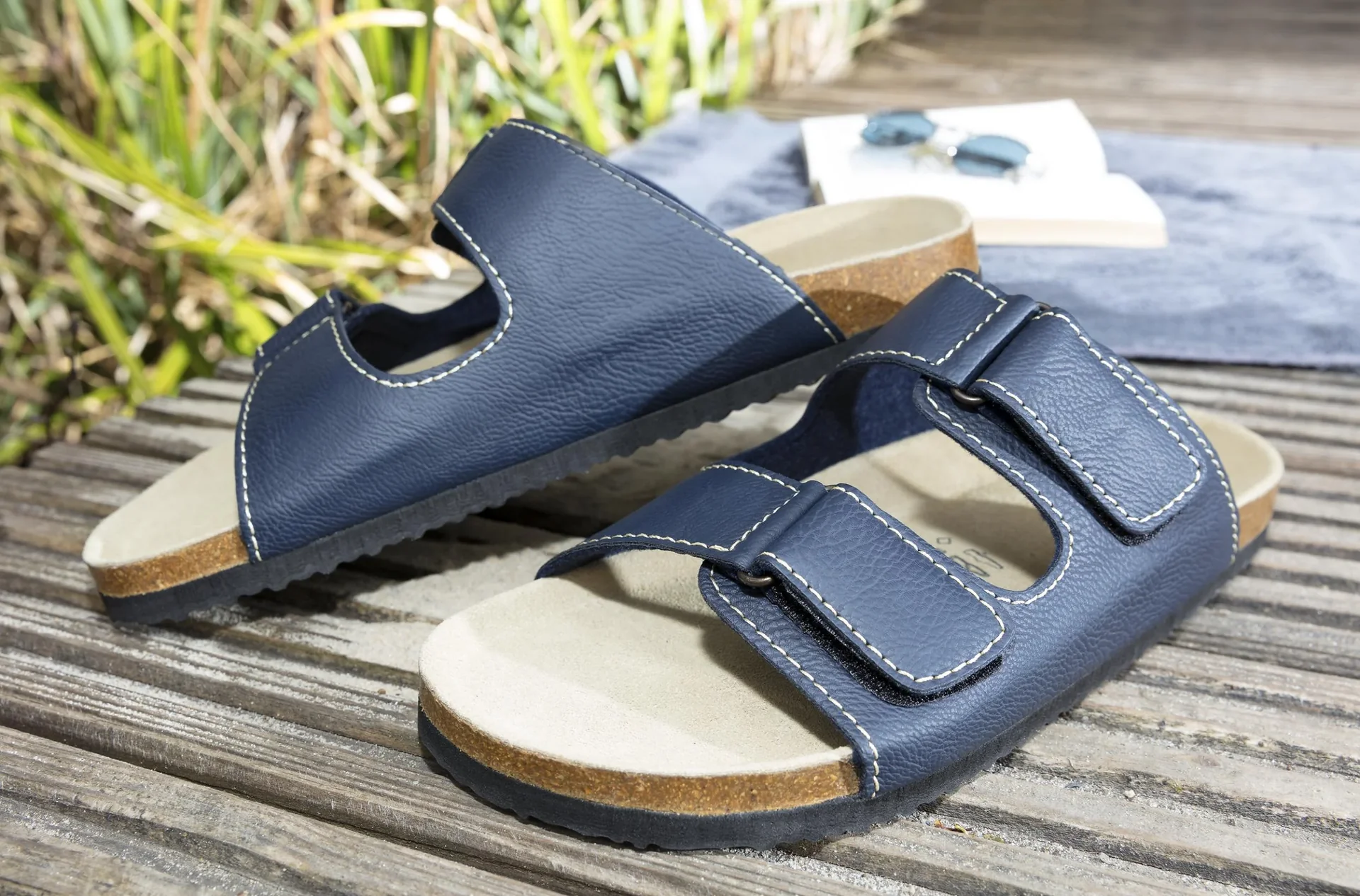 Pantolette, Farbe marine, Gr.39 - 2