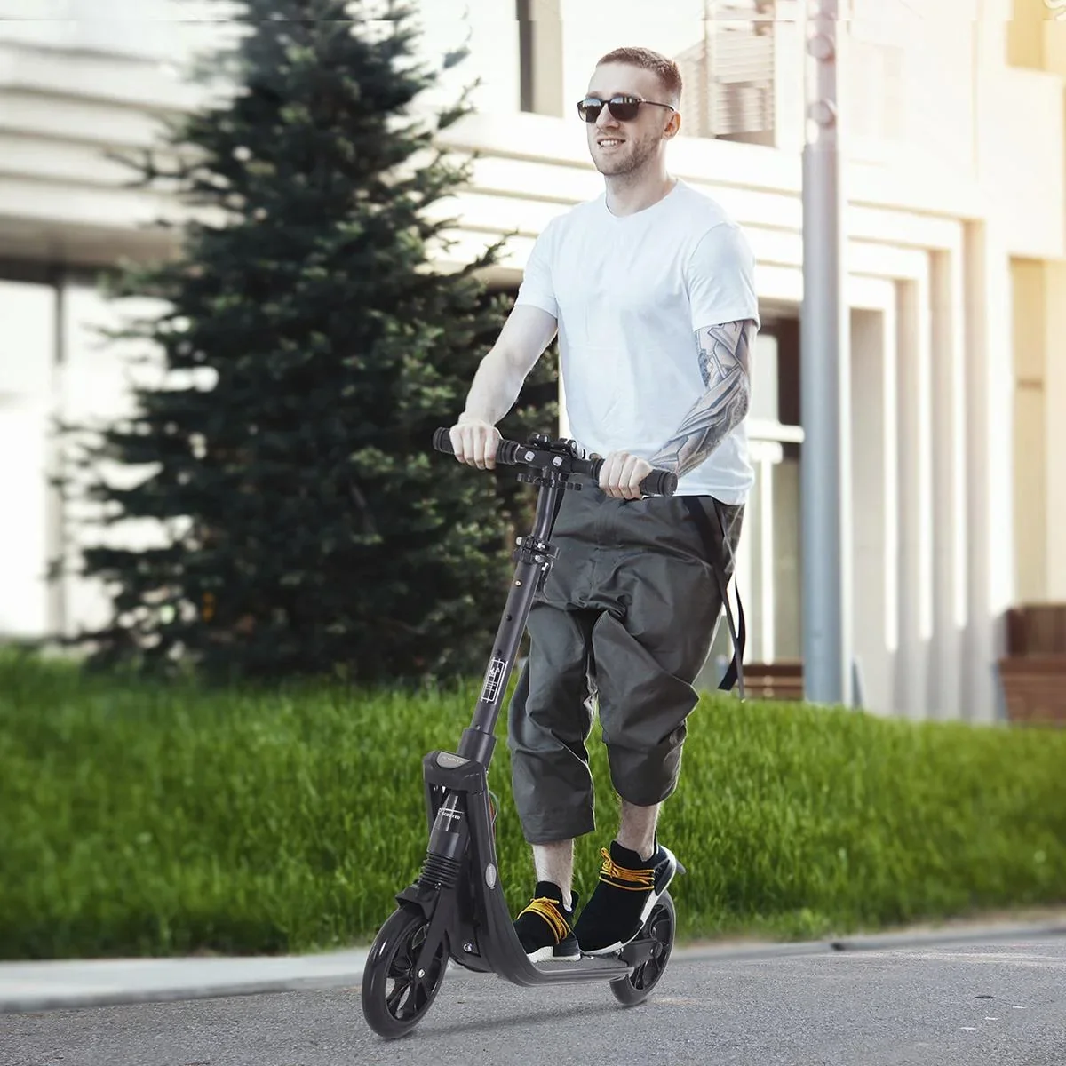 Scooter Kickscooter Roller Tretroller mit 200 mm rutschfesten Vollgummireifen für Erwachsene Kinder Teenager ab 14 Jahr - 2