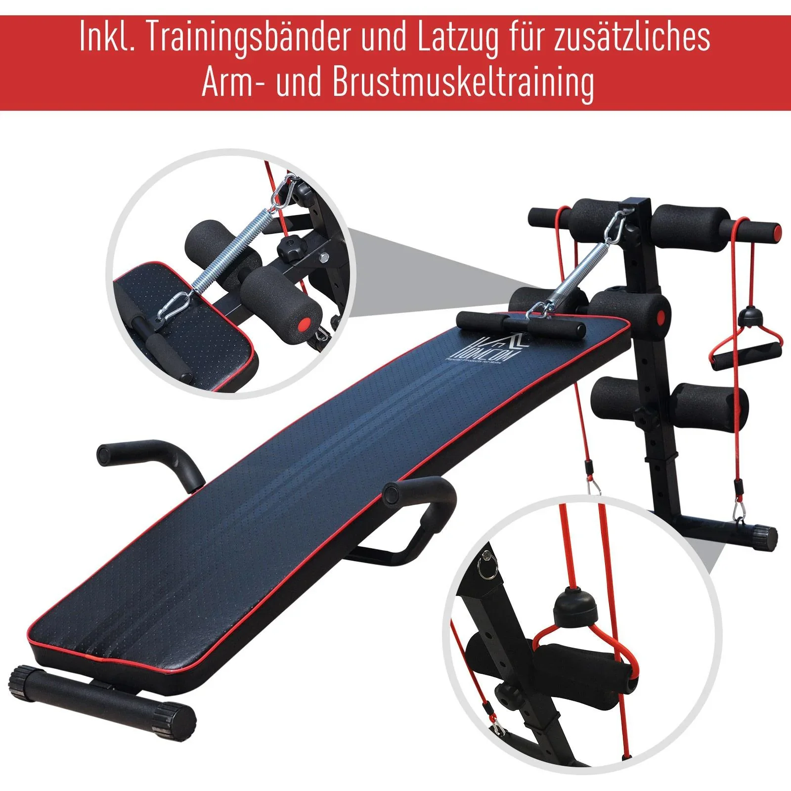 Sit Up Bank Bauchtrainer Trainingsbank Fitnessbank verstellbar gepolstert inkl. - 0
