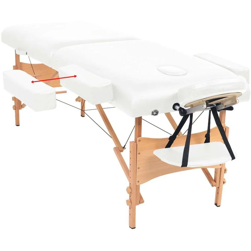 Massageliege 10 cm dick 2 Zonen klappbar weiß - 0