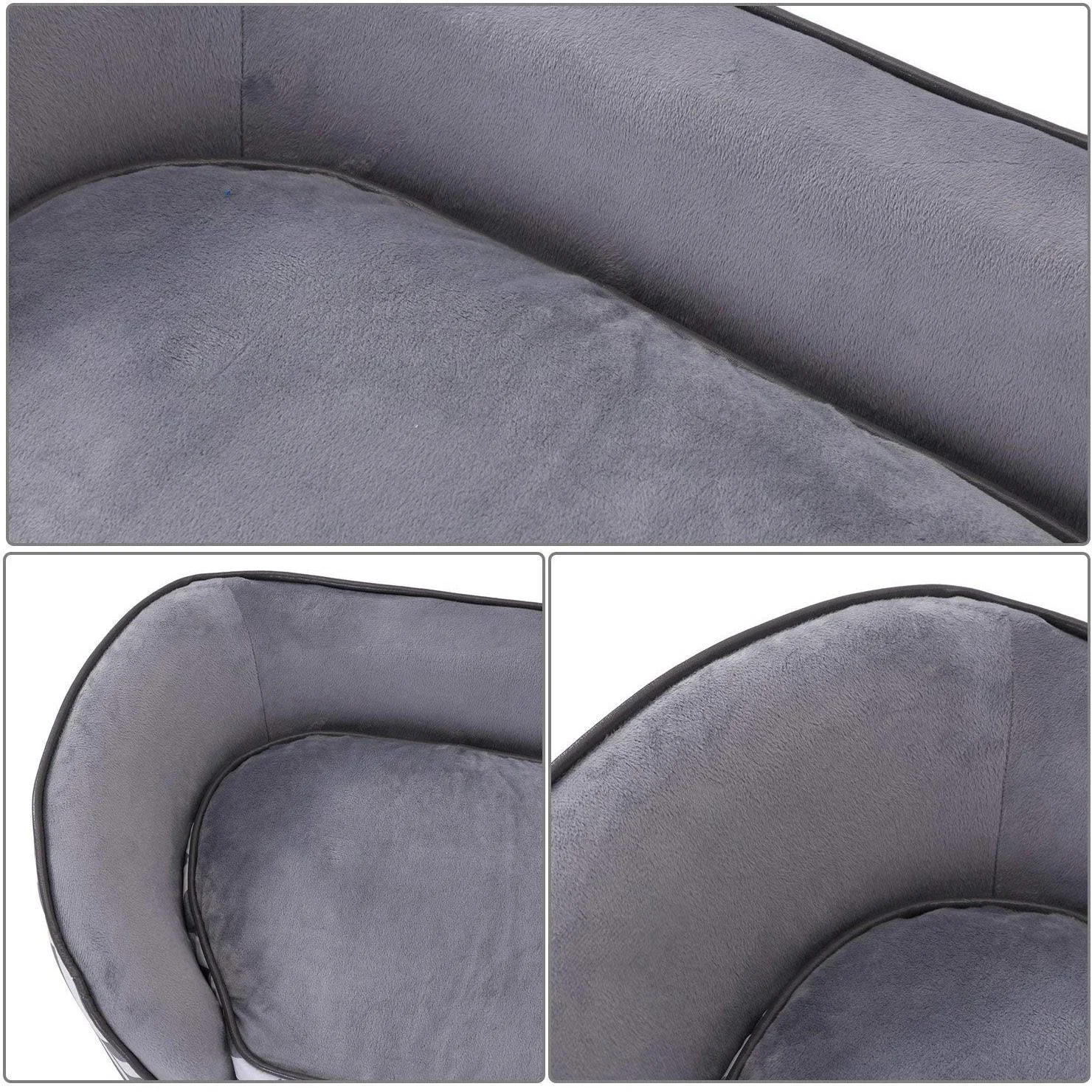 Haustiersofa Hundebett Hundesofa mit Kissen Grau - 4