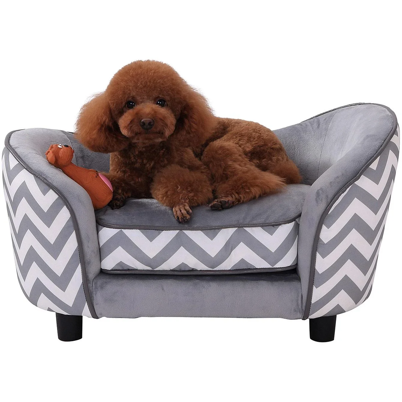 Haustiersofa Hundebett Hundesofa mit Kissen Grau - 5