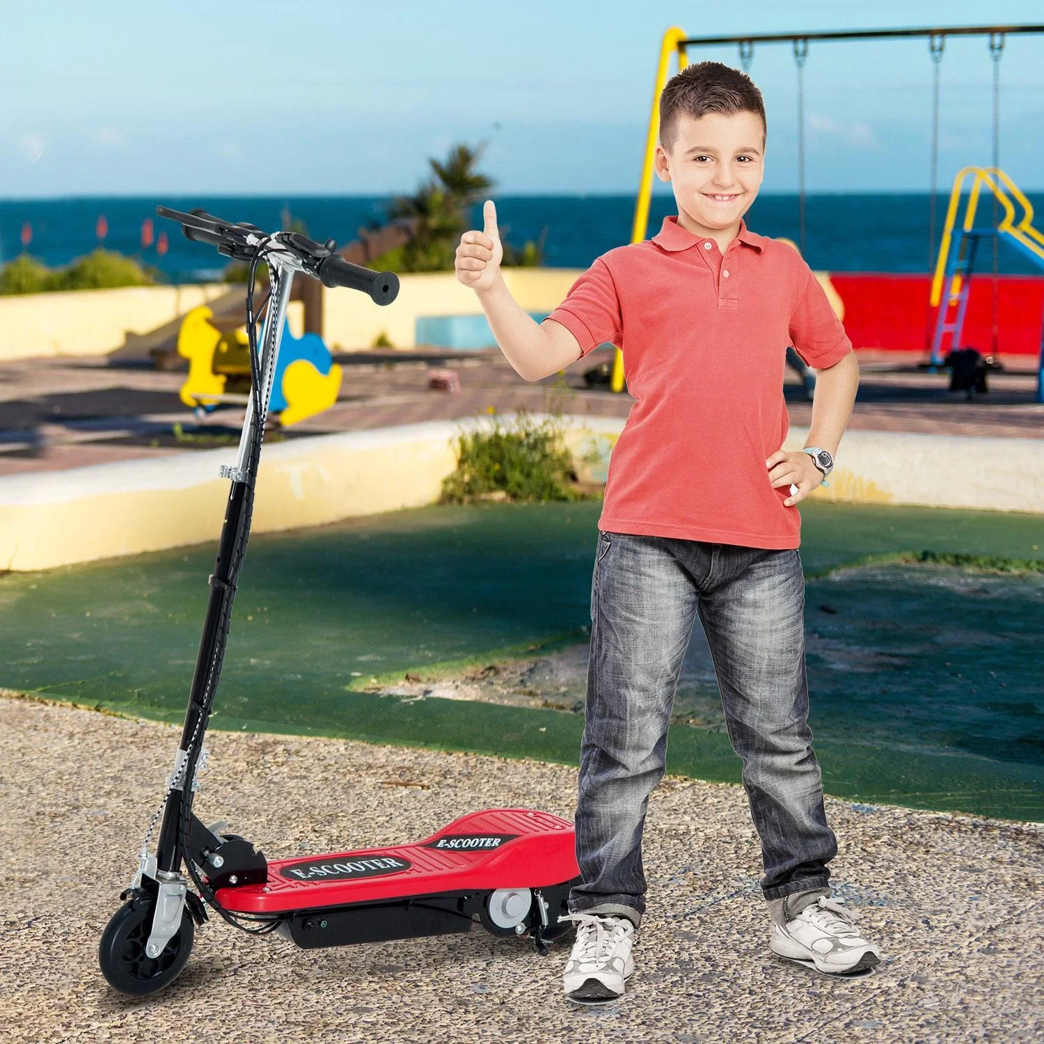 E-Scooter Kinderroller Cityroller 120W klappbar Rot - 1