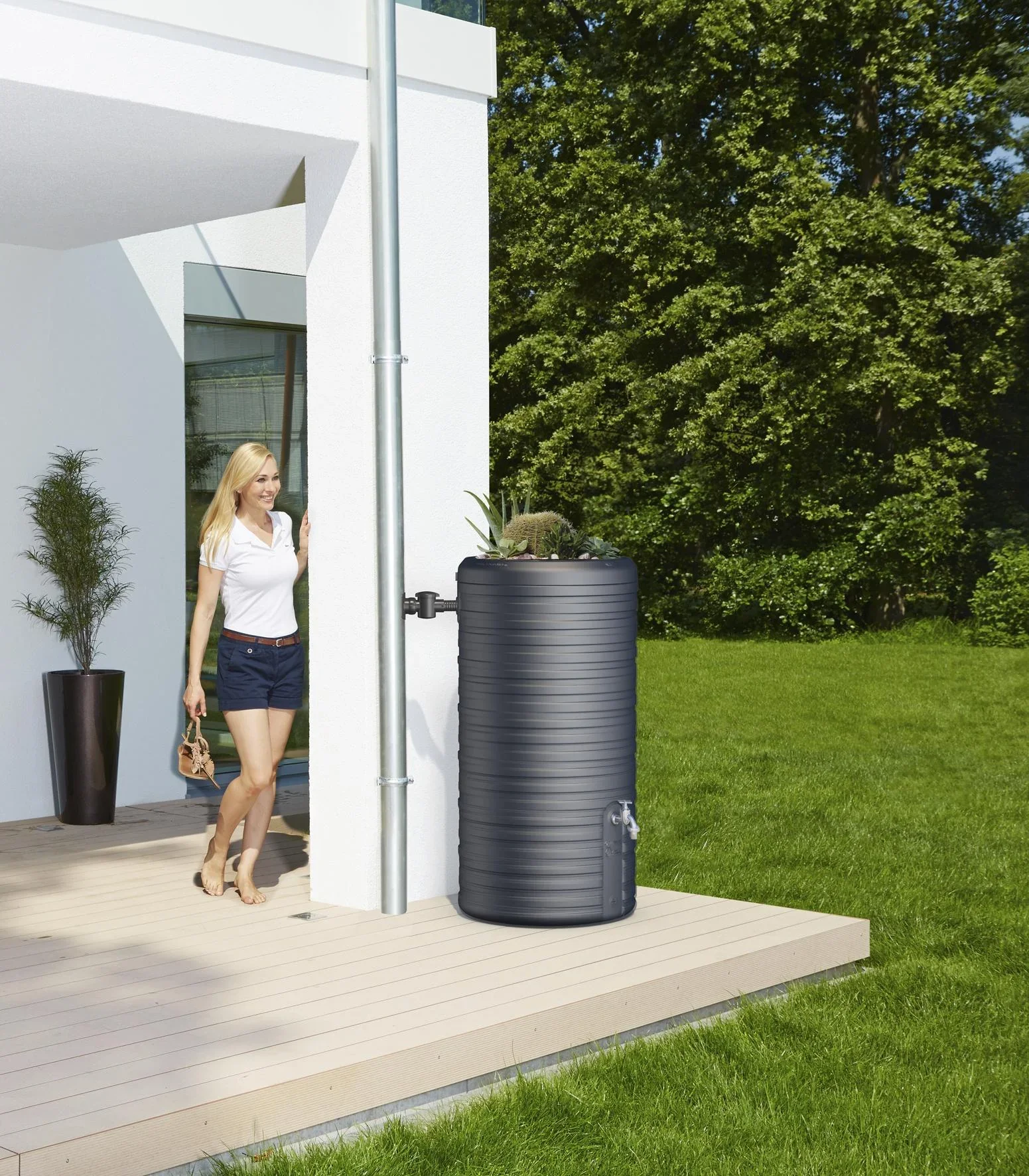 Regenspeicher / Regentonne NORDIC 2in1 300 L, graphite grey - 2