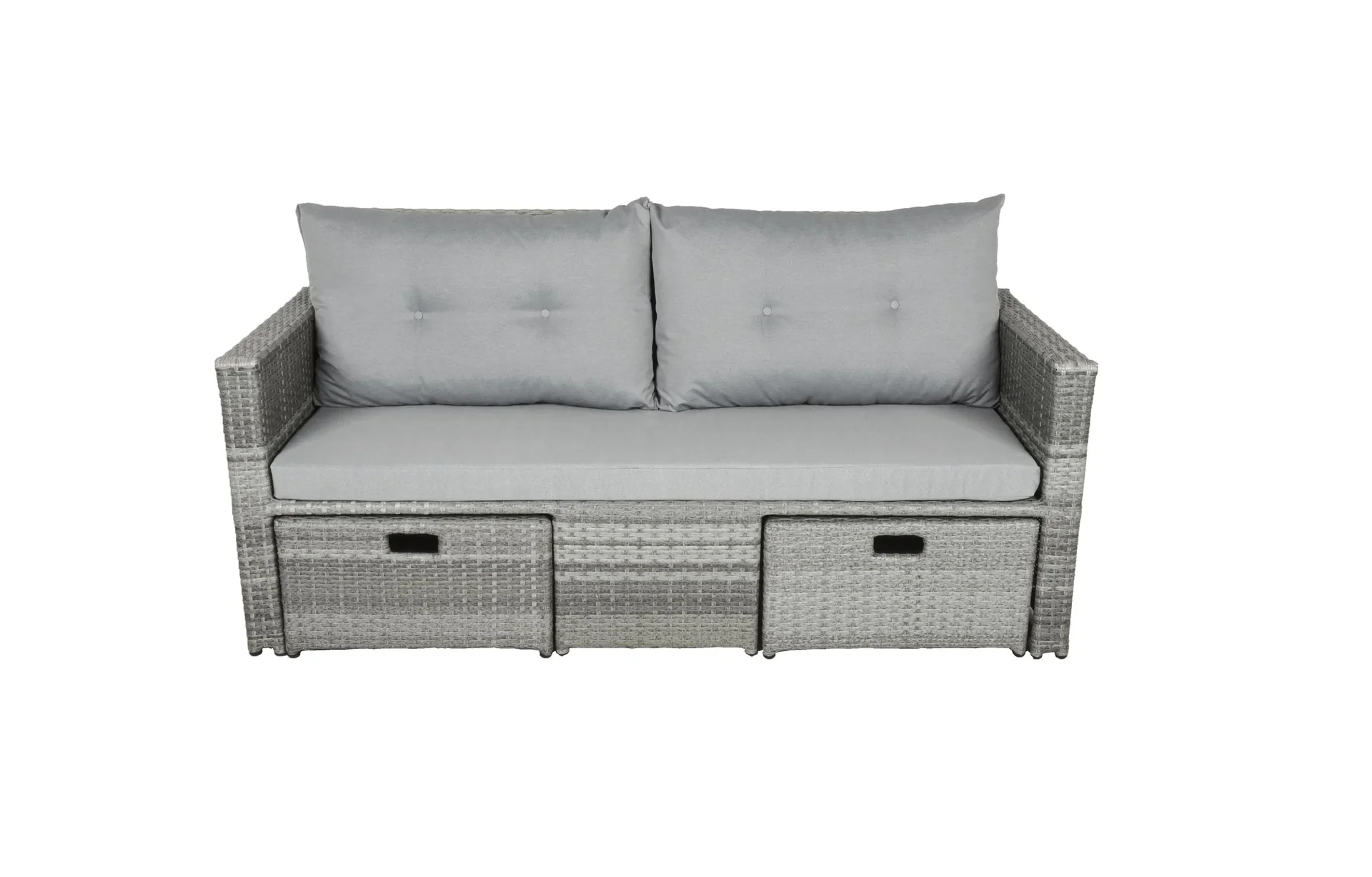 Lounge-Sofa MALTA, Aluminium, Kunststoffgeflecht halbrund 8 mm - 0