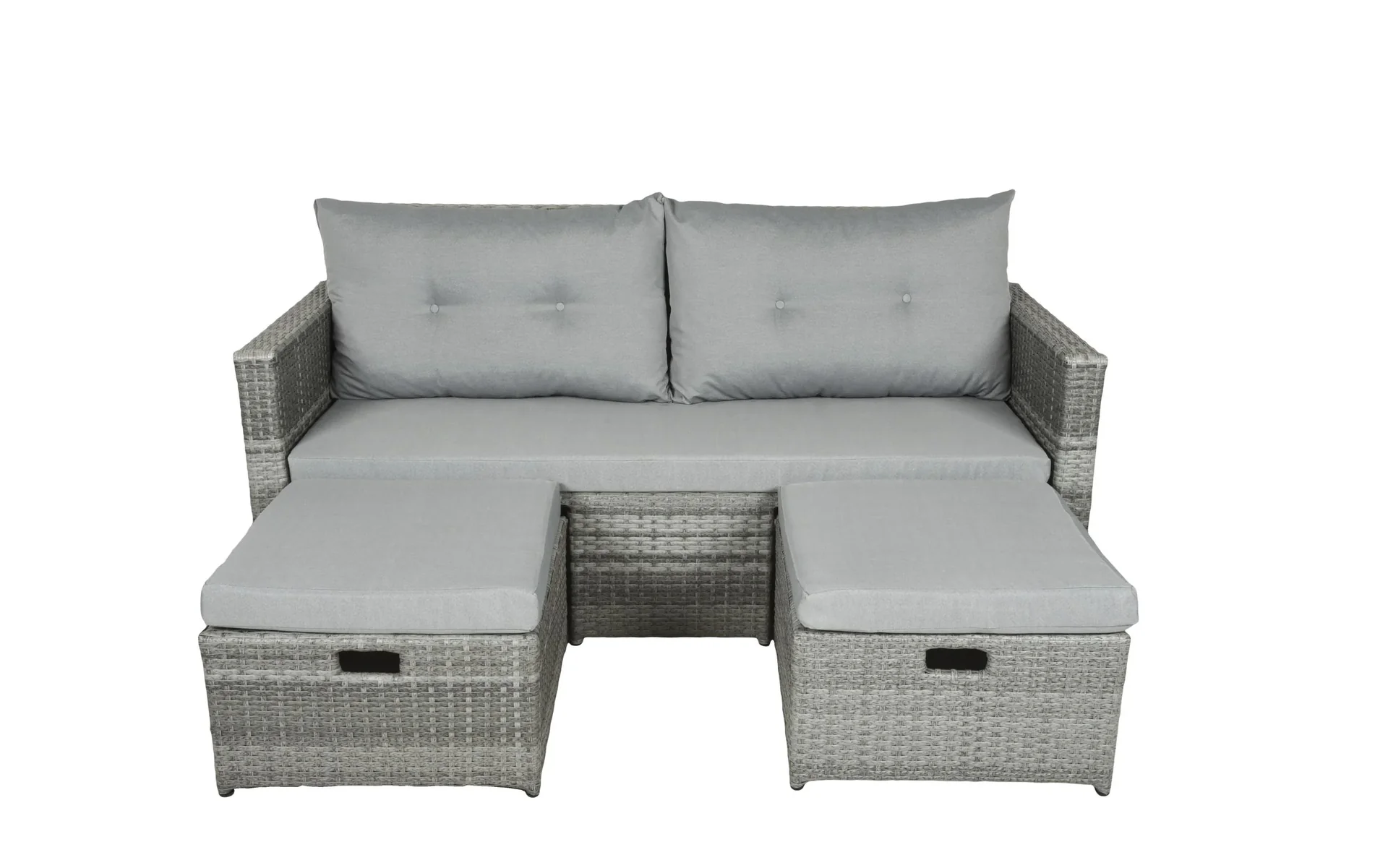 Lounge-Sofa MALTA, Aluminium, Kunststoffgeflecht halbrund 8 mm - 1