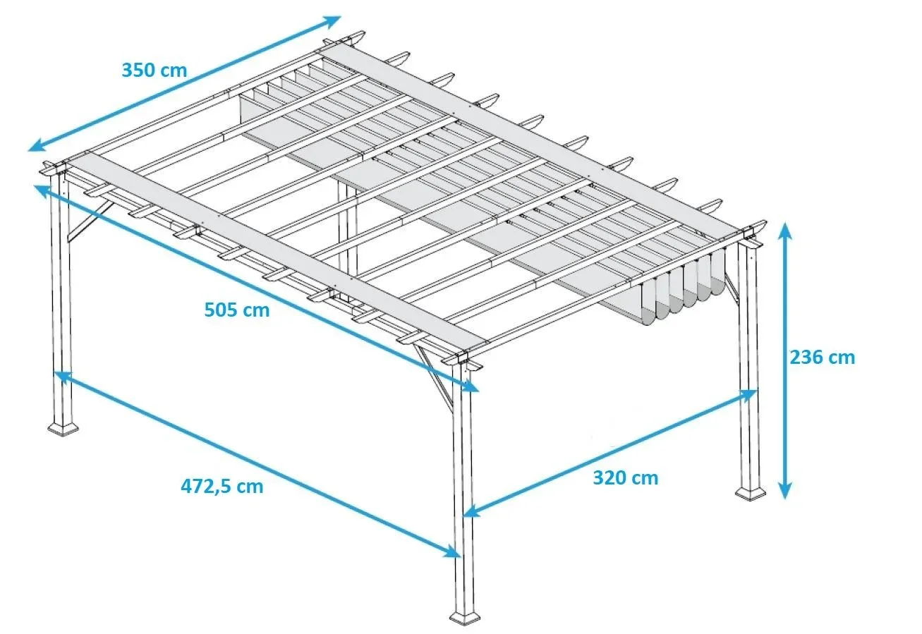 Outdoor-Pavillon „Florenz“ - mit verstellbarem Sonnensegel - 0