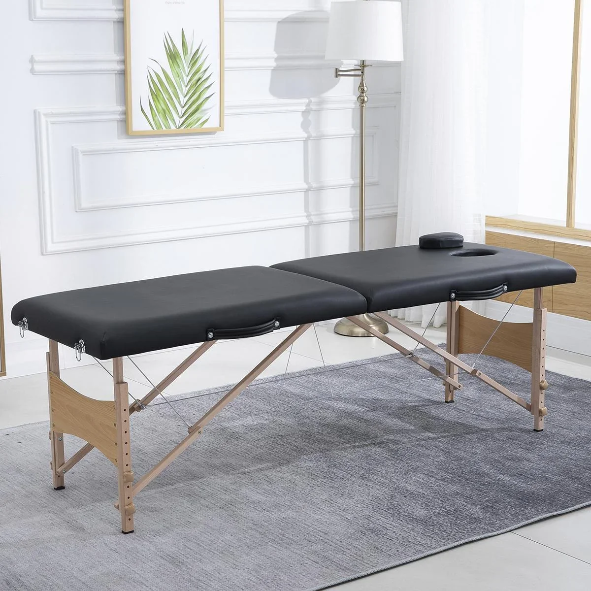 Mobiler Massagetisch schwarz - 1