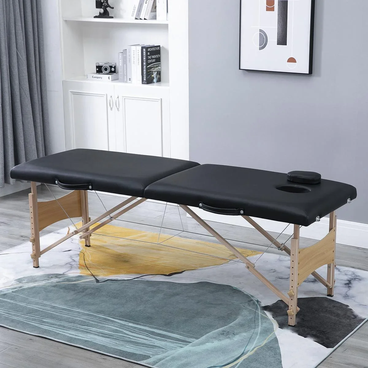 Mobiler Massagetisch schwarz - 2