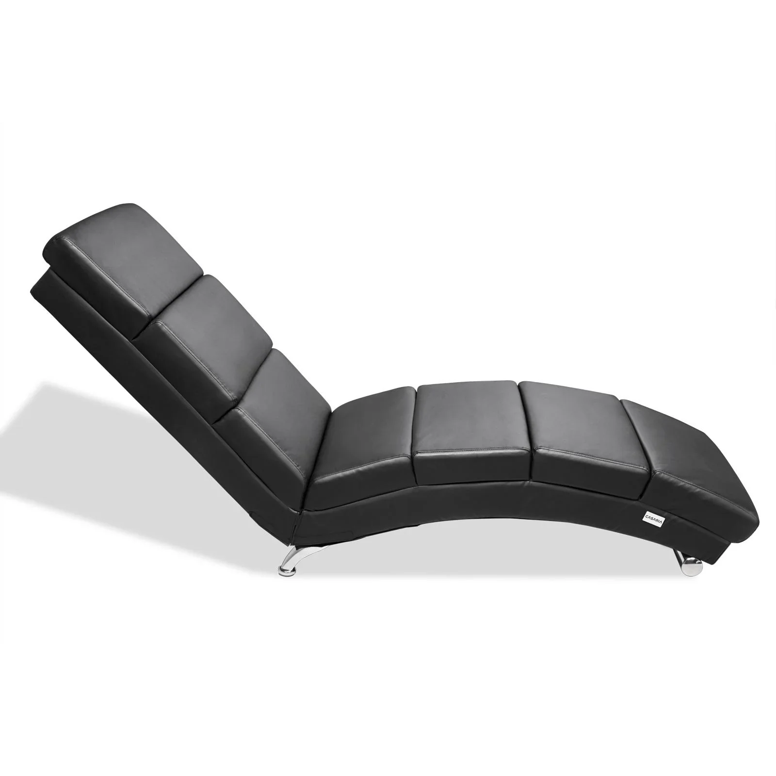 Lounger London schwarzes Kunstleder 186 x 55 x 89cm - 1