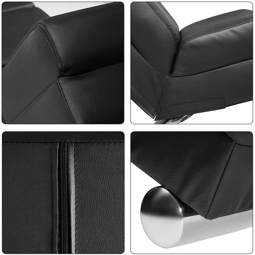 Lounger London schwarzes Kunstleder 186 x 55 x 89cm - 2