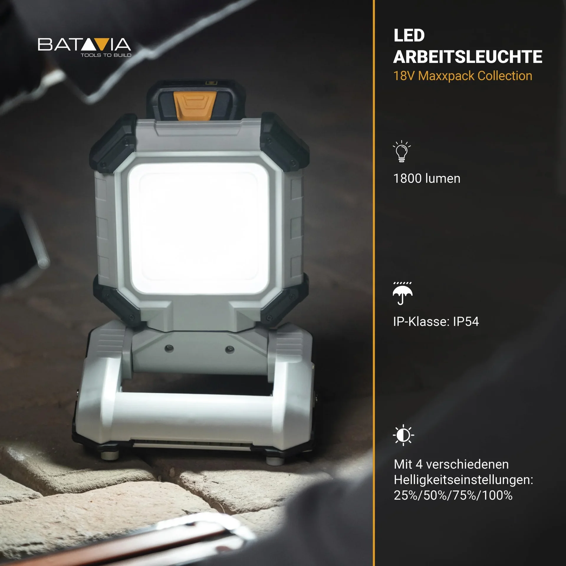 Maxxpack 18V Akku-LED-Arbeitsleuchte (ohne Akku und Ladegerät) - 4