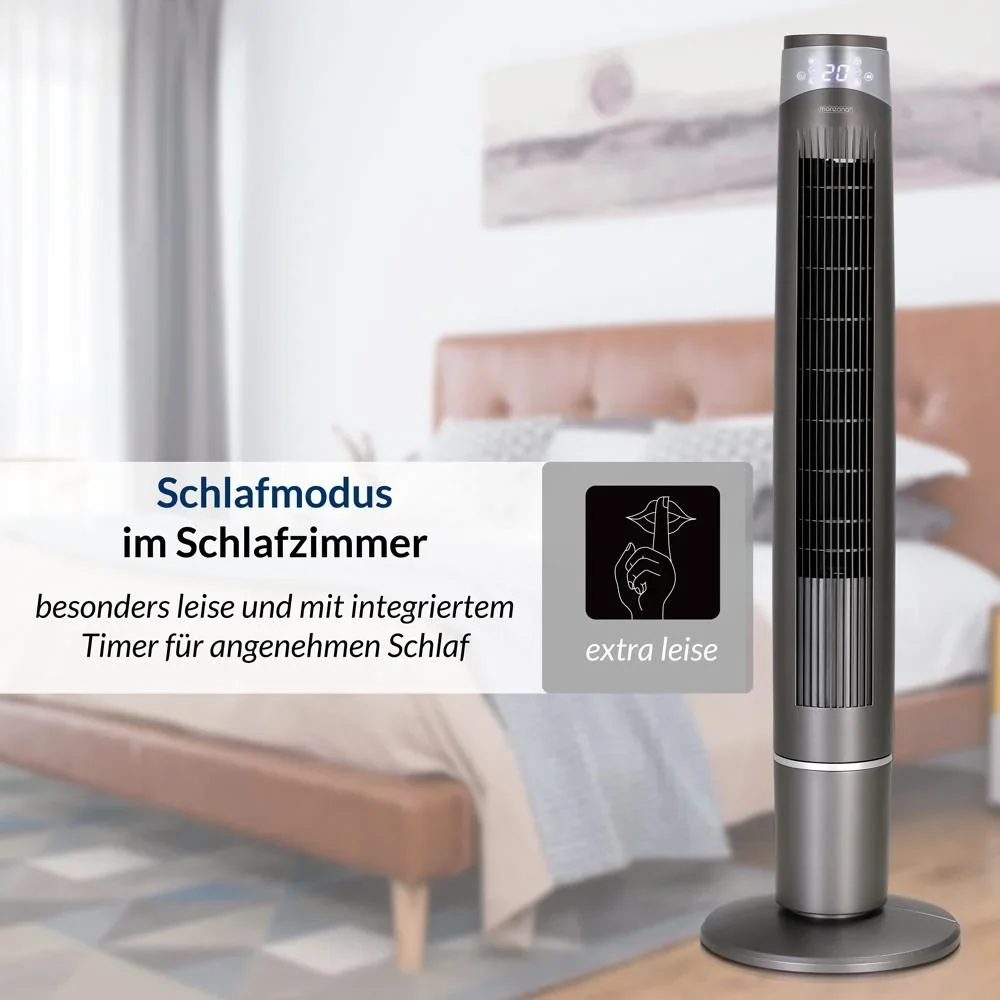 Turmventilator grau 120cm inkl. Fernbedienung - 1