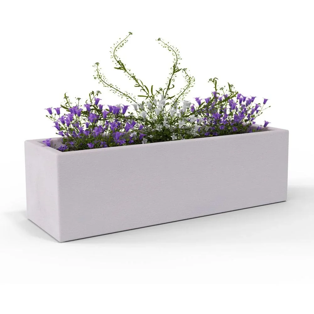 Pflanzgefäß Polyrattan-Look anthrazit 60x25x46cm - 1