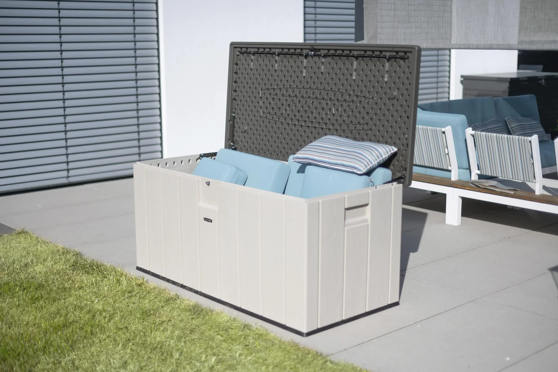 Kunststoff Kissenbox Harmony 570 Liter Volumen lichtgrau - 3