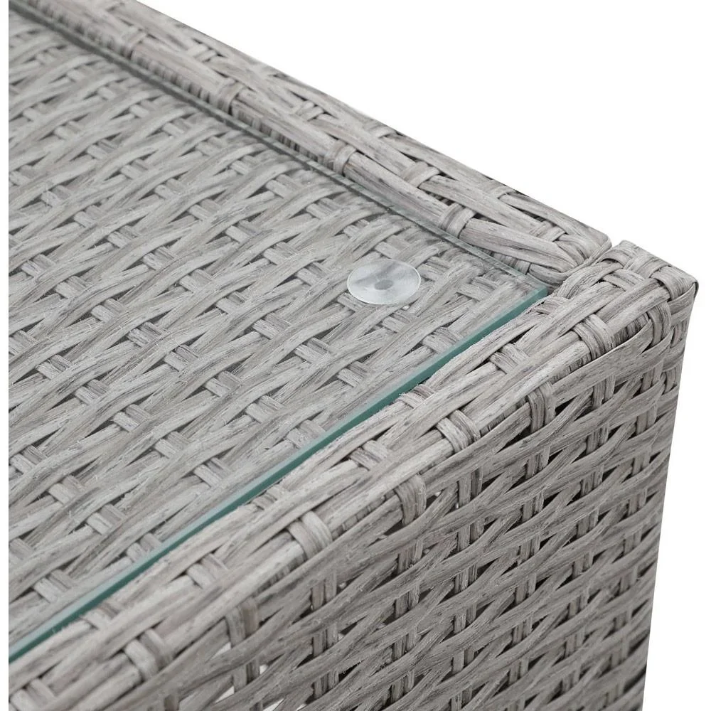 Polyrotan Beistelltisch Grau, 58 x 58 x 42 cm - 2