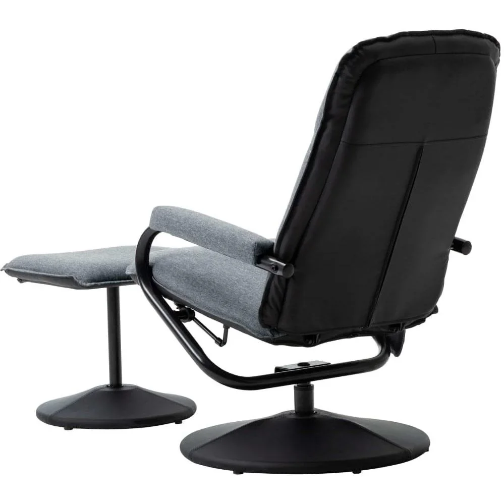 Massageliege verstellbar mit Fußhocker Stoff hellgrau - 6