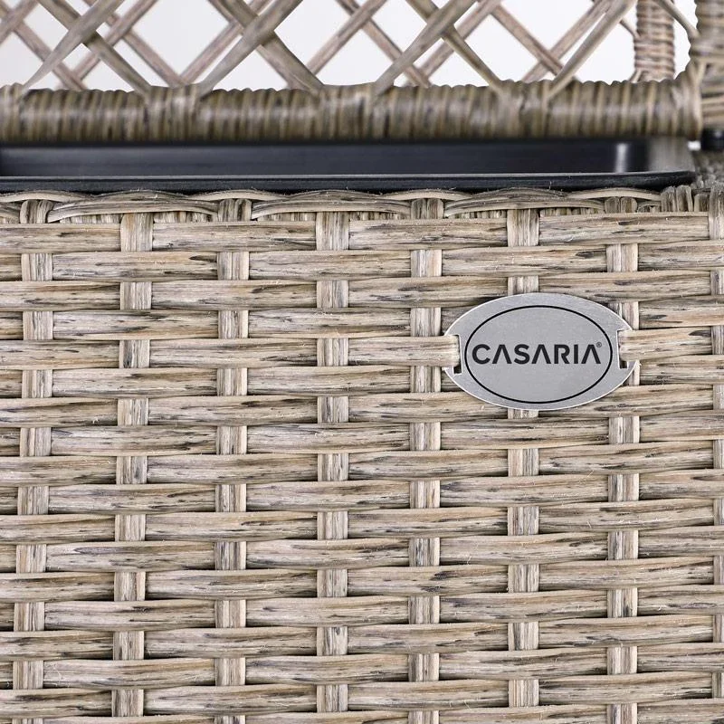Polyrattan-Pflanzgefäß mit Spalier Creme - 1