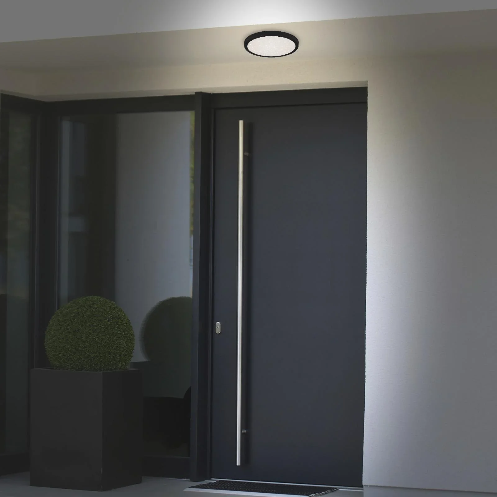 LED Außenleuchte mit Sternencover und schwarzem Metallrahmen, IP44, 18,5 Watt, 2.000 lm, 4.000 K - 4