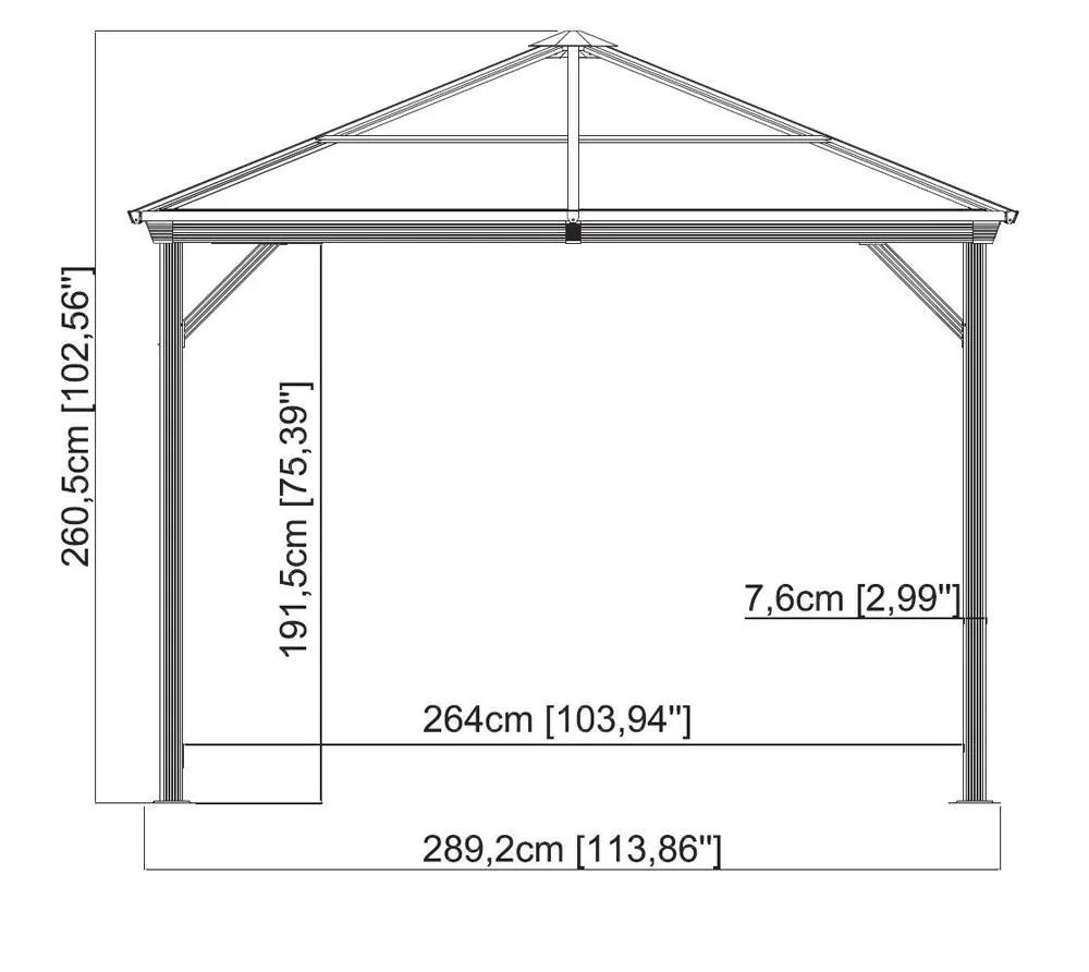 Aluminium Pavillon Ventura, anthrazit - 0