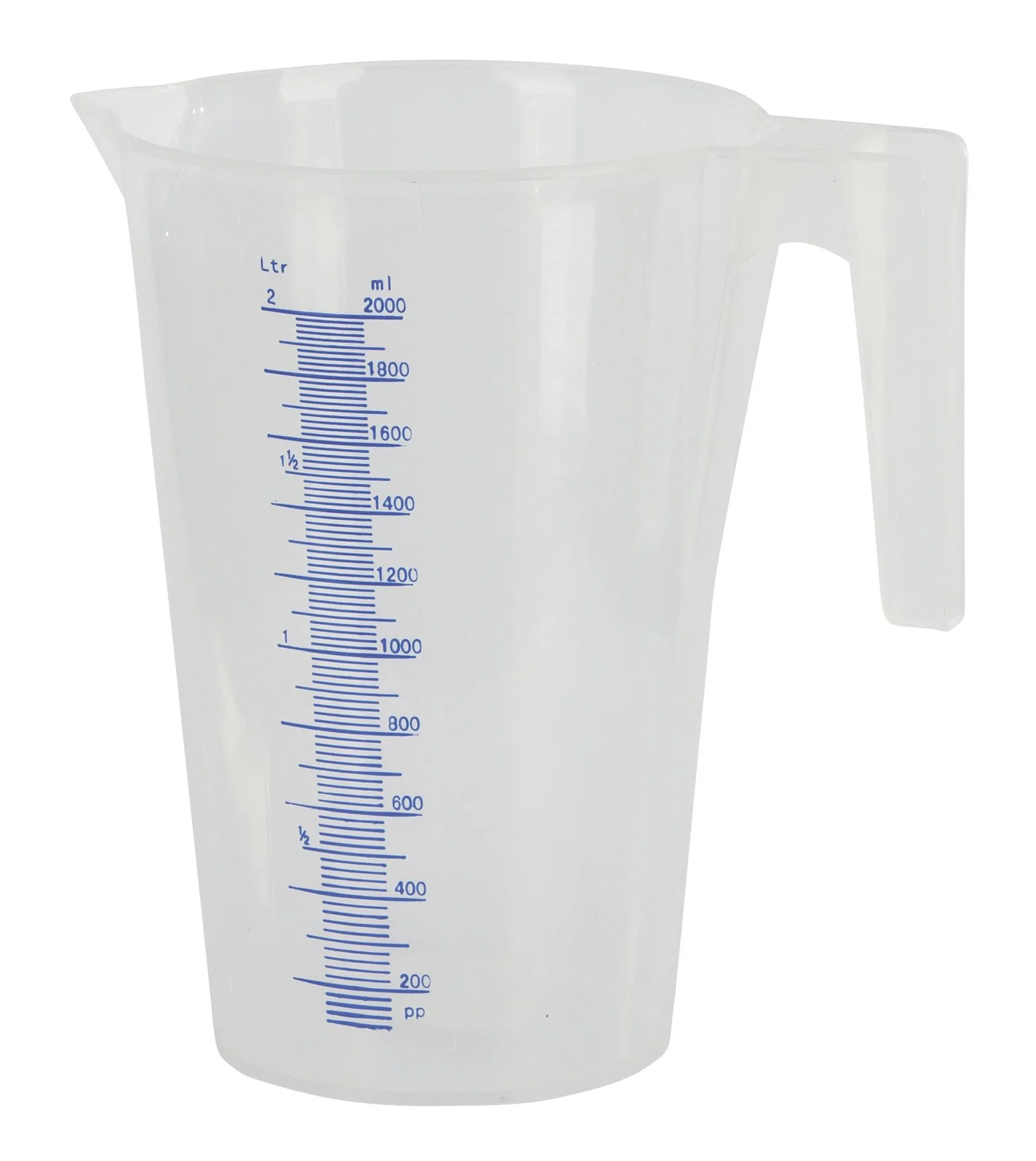 Messbecher mit Griff und Ausgussschnabel, mit Füllskala, für 2000ml - 0
