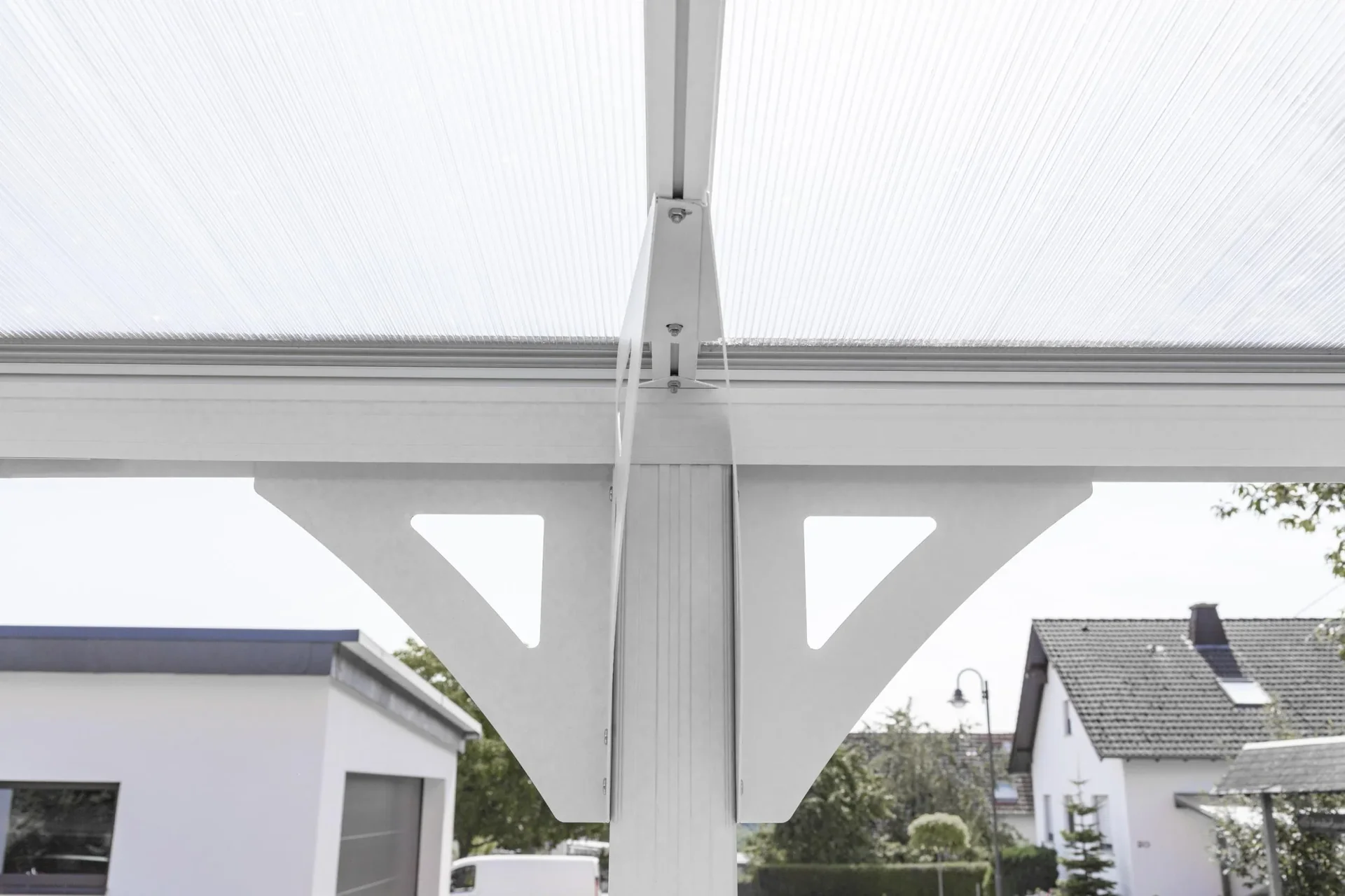 Carport Flachdach 15 m² Weiß - 5