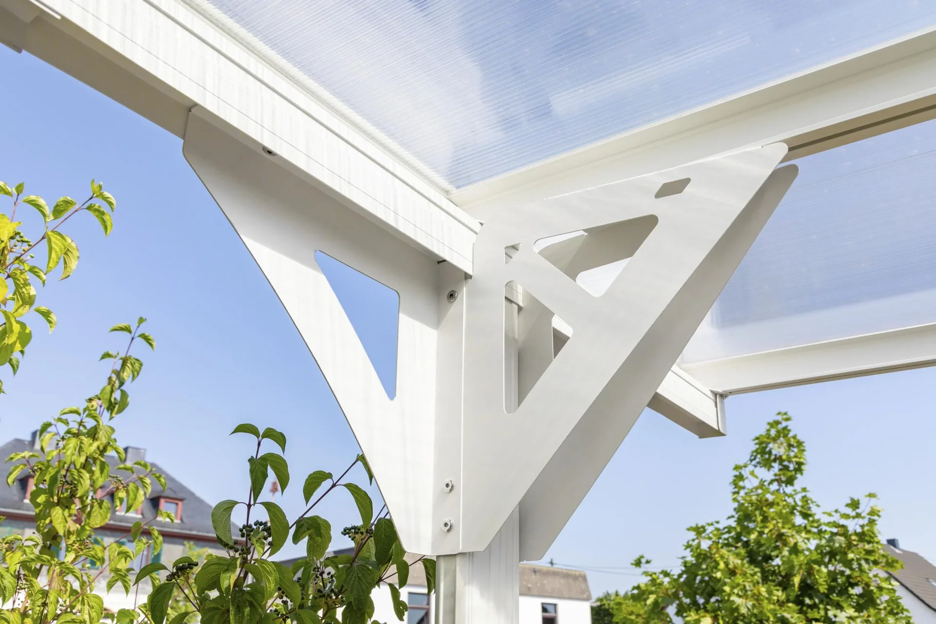 Carport Flachdach 15 m² Weiß - 6