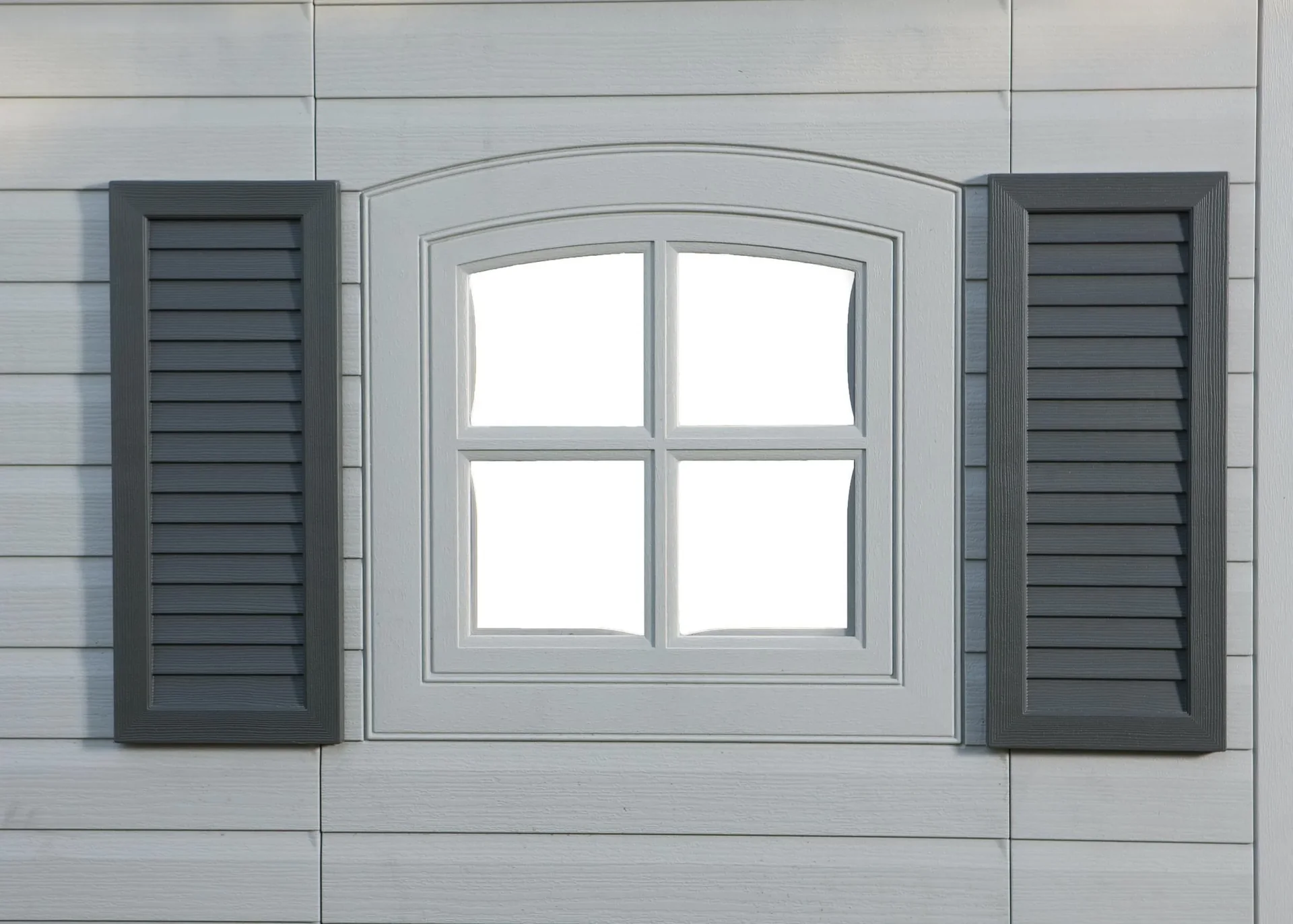 Kunststoff Gerätehaus Garten-Villa lichtgrau, 457x244x244 cm - 1