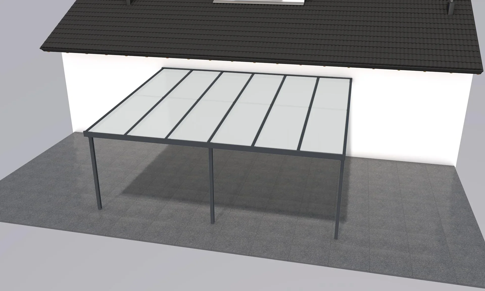 Terrassendach Premium, anthrazit, 6110 x 5060 mm - Klima blue - 0