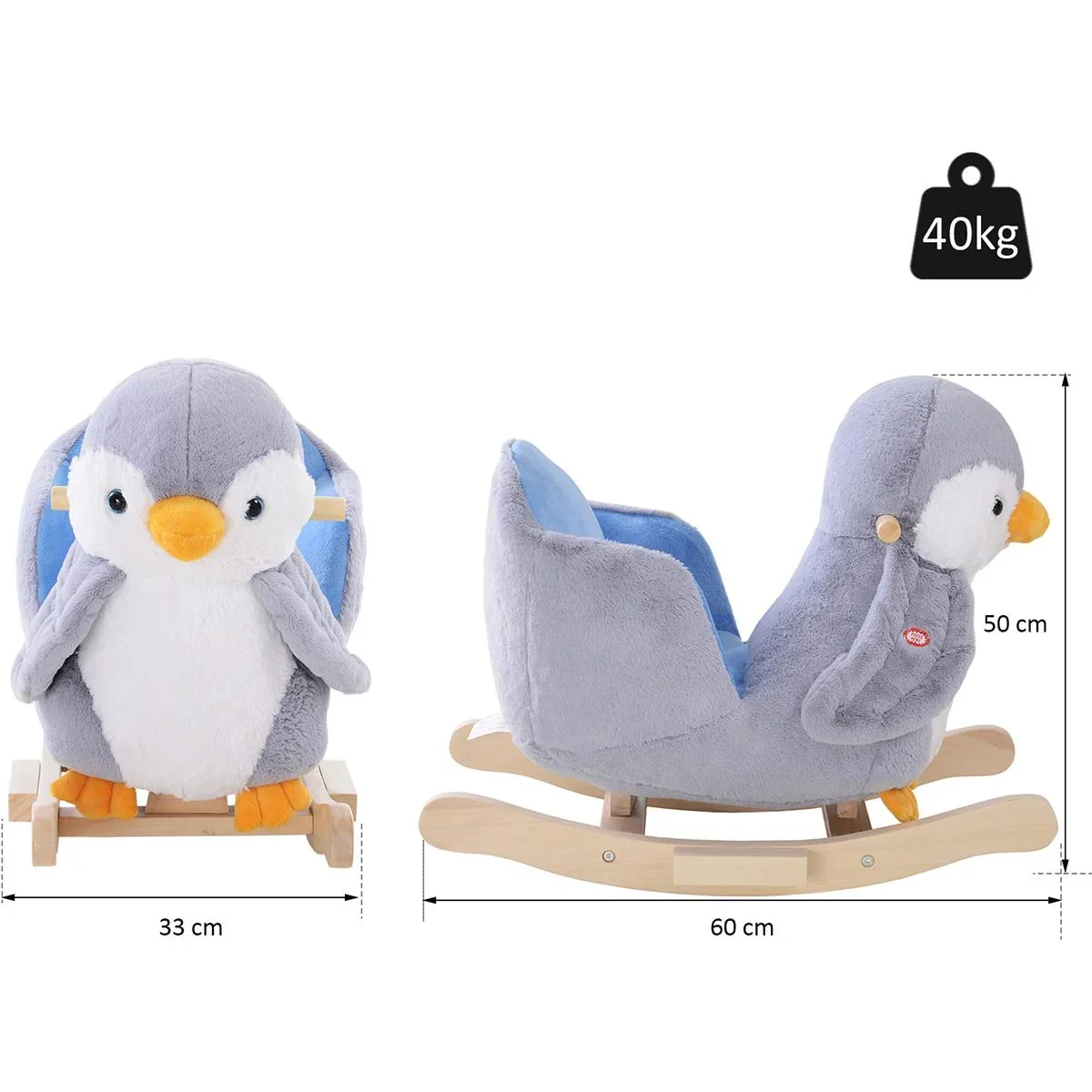 Schaukelpinguin grau/weiß - 1