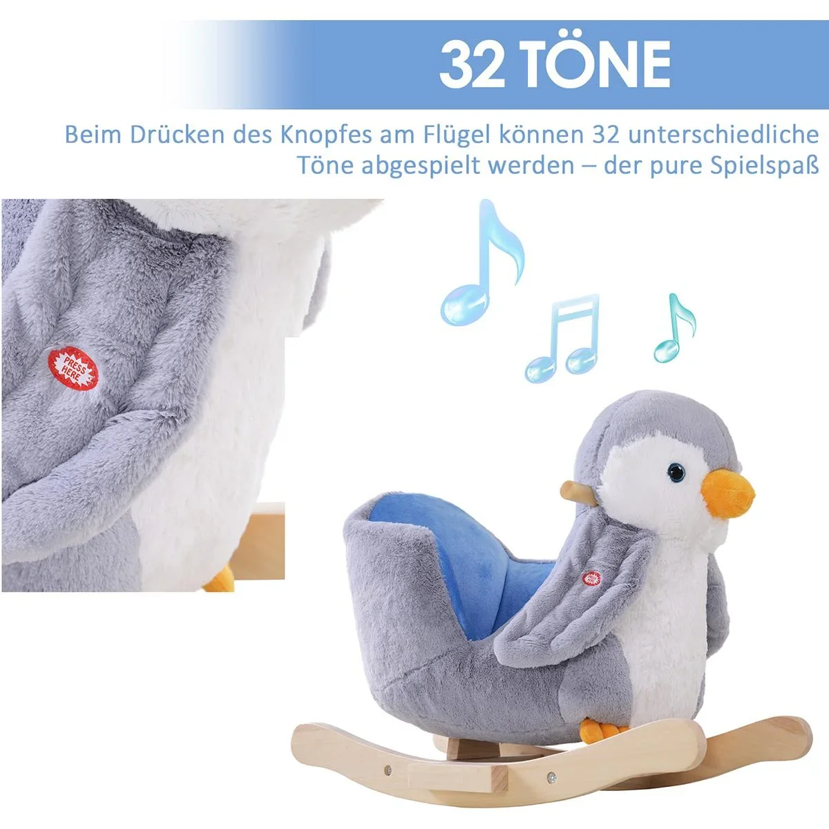 Schaukelpinguin grau/weiß - 3