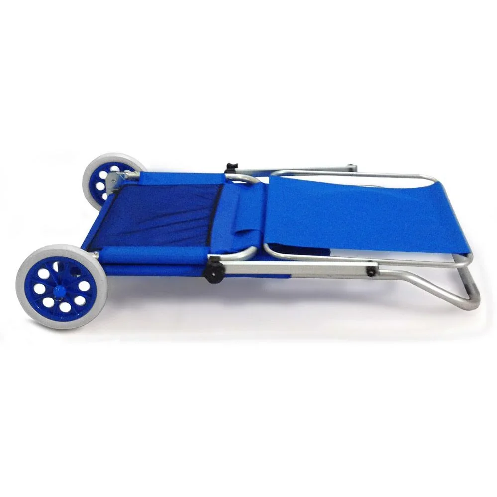 Liege Mobile Kreta-Blau Aluminium mit 2 Rädern - 2