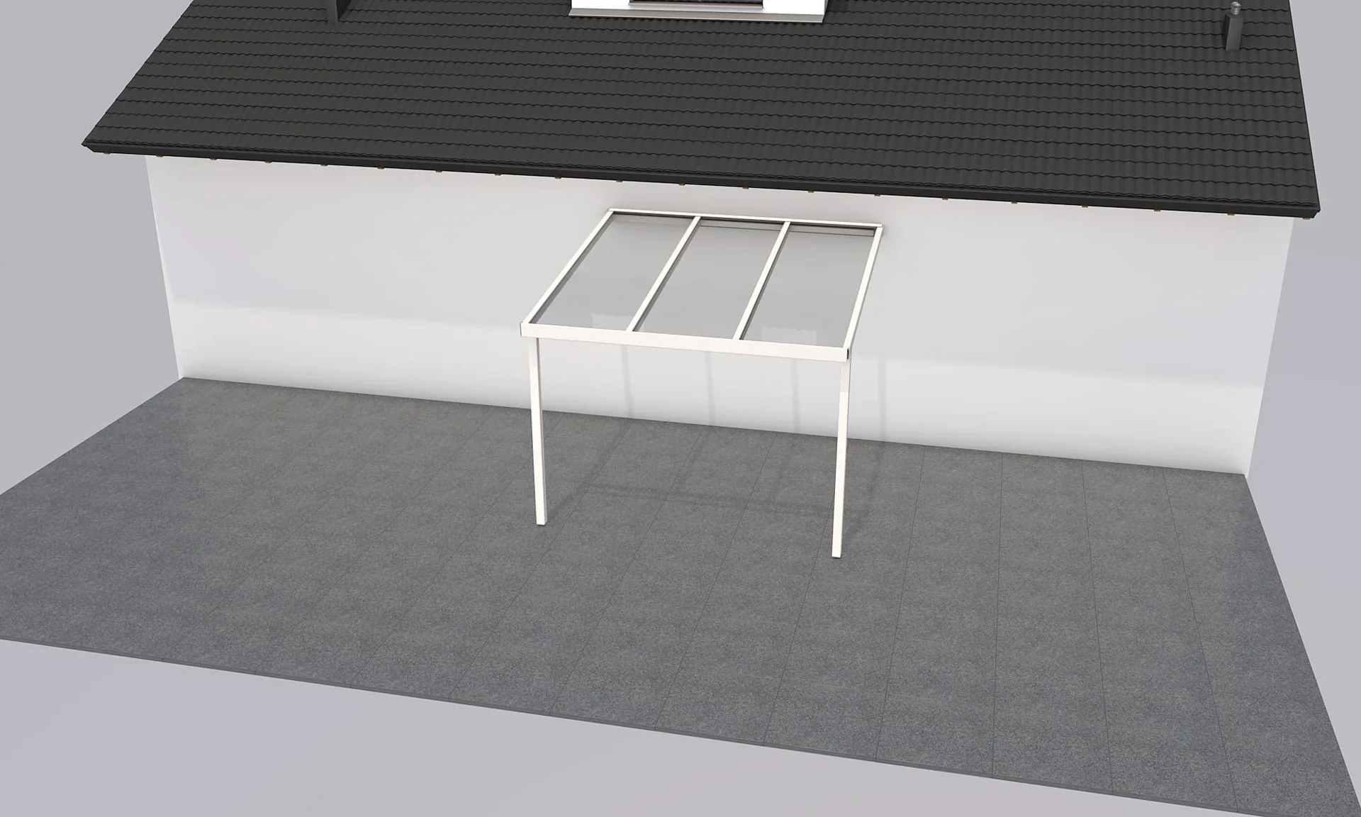 Terrassendach Premium, weiß, 3094 x 3060 mm - 10mm Verbundsicherheitsglas (VSG) - 1