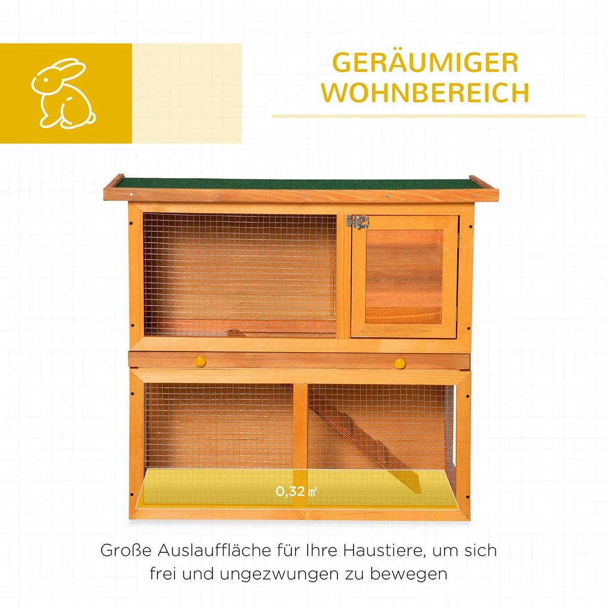 Kaninchenstall doppelstöckig Kanin - 0