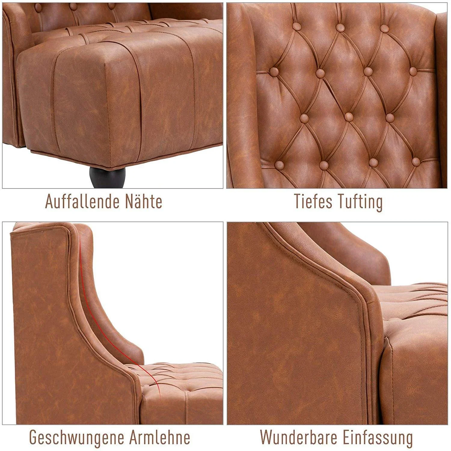 Ohrensessel mit Tufting - 3