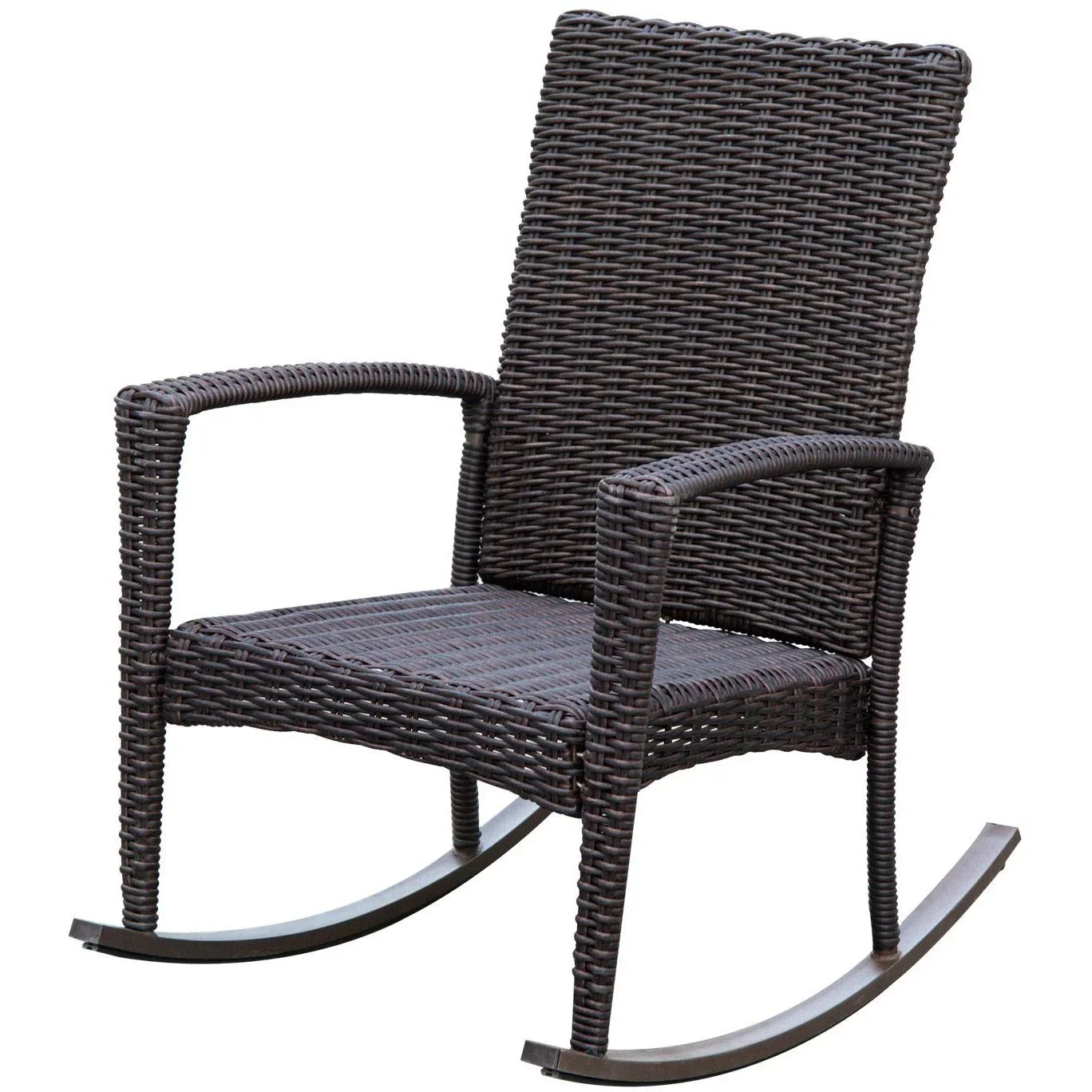 Schaukelstuhl Schwingsessel Polyrattan mit Kissen Braun - 3