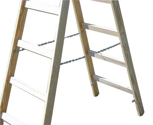 Sprossendoppelleiter, 2x4, Holz - 1