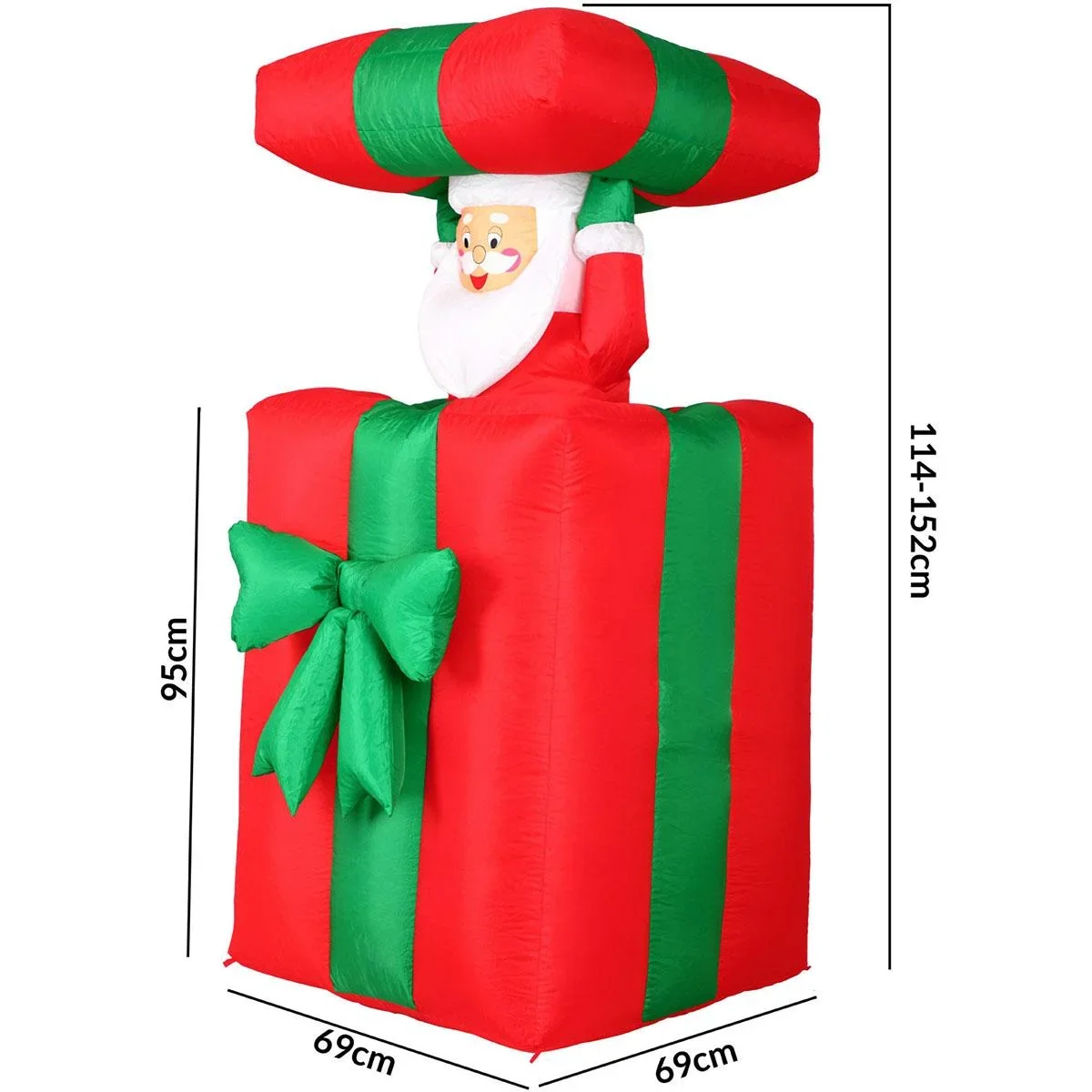 Weihnachtsmann in aufblasbarem Geschenk - 0
