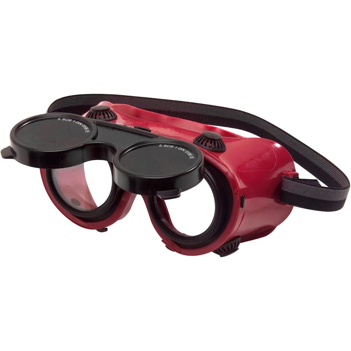 Zusammenklappbare Schweißerbrille mit elastischem Band - 0