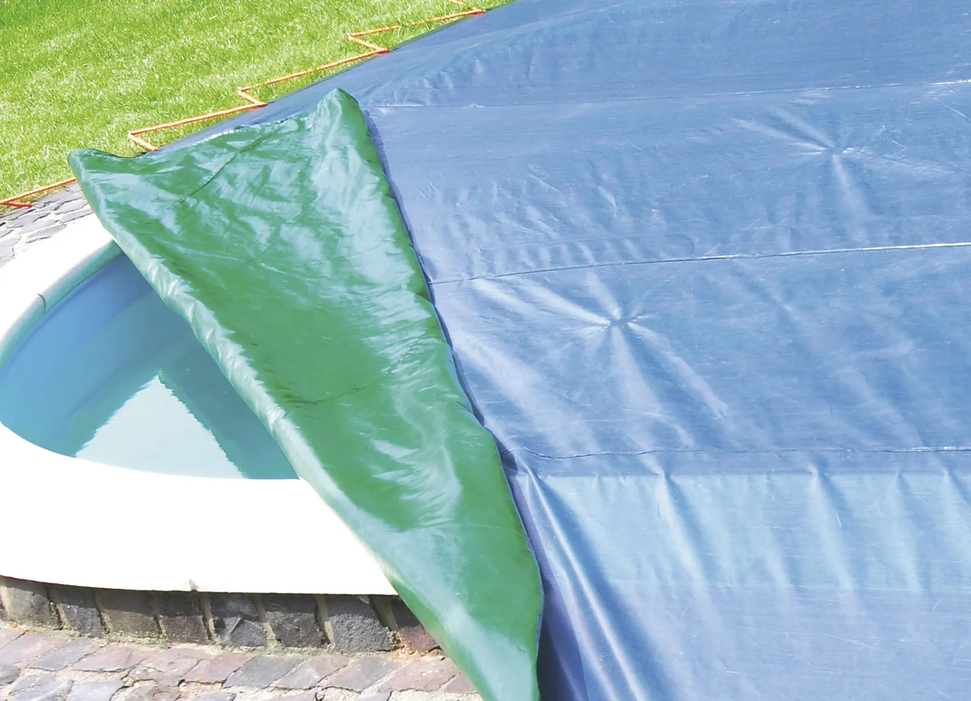 Abdeckplane, zweifarbig grün/ blau, extrem stark 150 g/ m²,10 x 15 m - 1