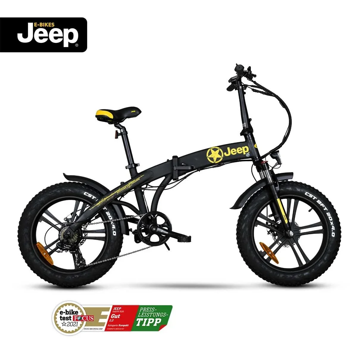 Unisex Fold FAT E-Bike, 20 Zoll, 7-Gang Kettenschaltung, schwarz, Falt-E-Bike FR 7020 - 1