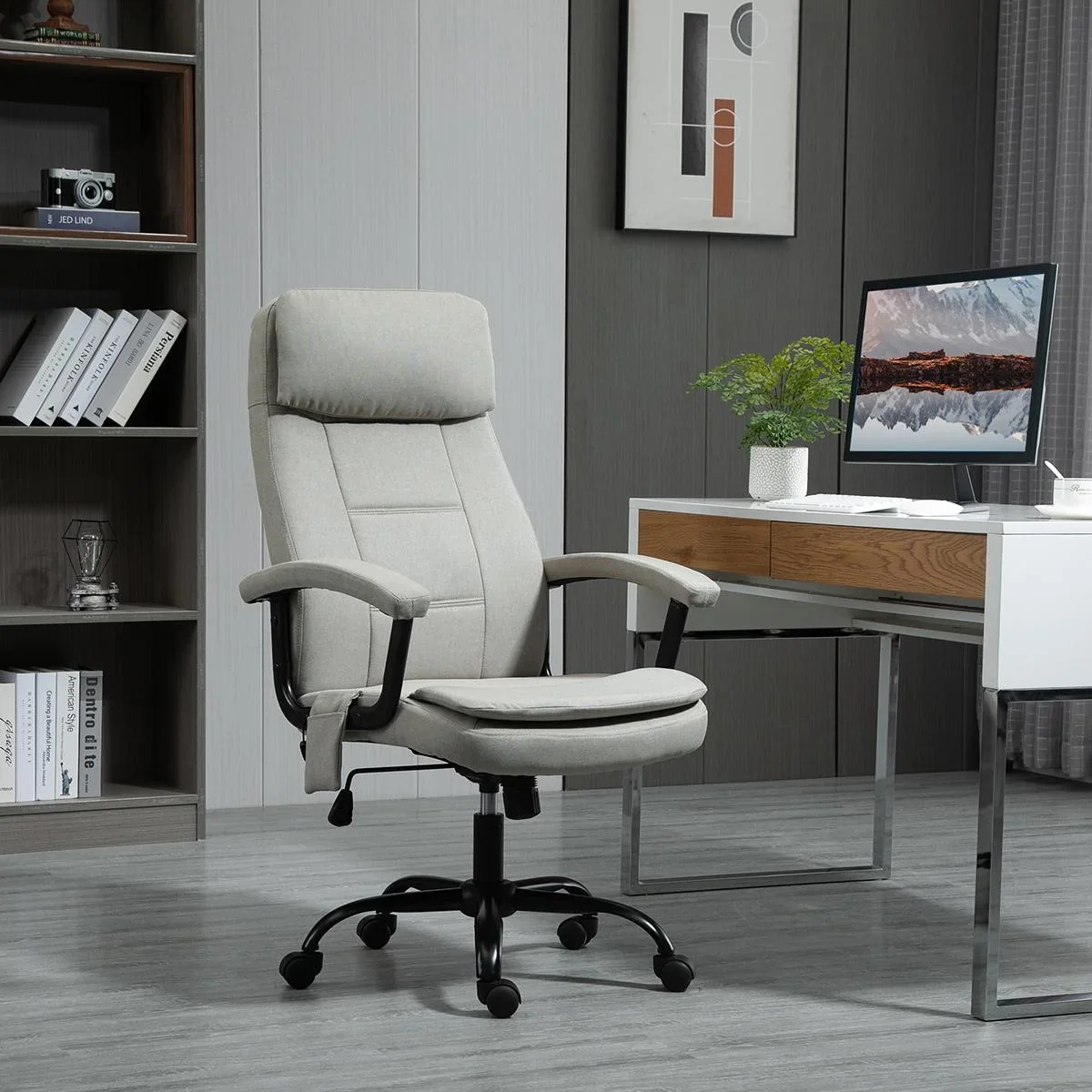 Bürostuhl Massage höhenverstellbarer Chefsessel Gamingstuhl mit Massagefunktion, ergonomischer Drehstuhl Massage Sessel - 1